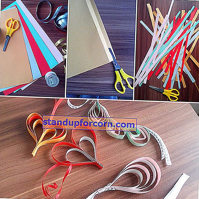 paprastos kalėdinio popieriaus dekoracijos - kartoninė eglutė